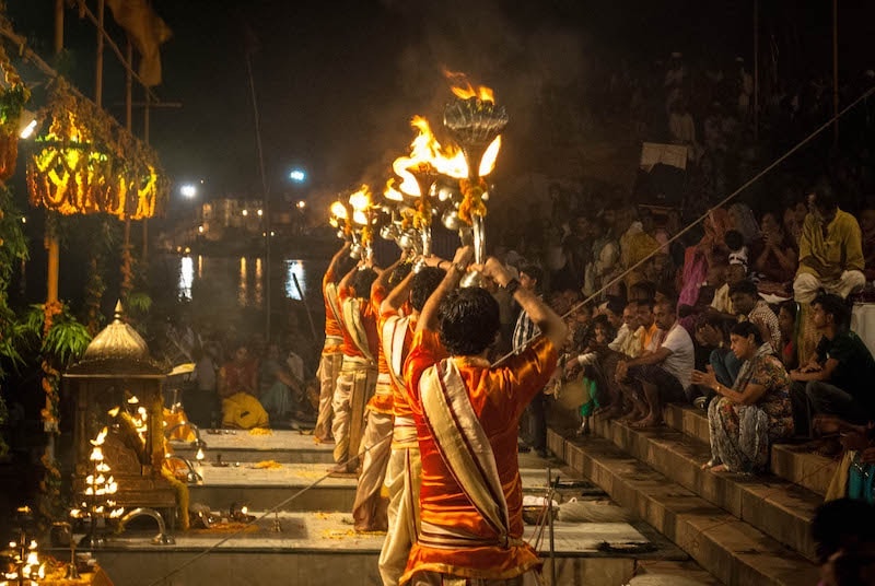 aarti ceremonie, Varanasi